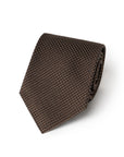 Como Silk Micro Basket Pattern Chocolate Brown Tie