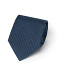 Como Silk Small Square Pattern Medium Blue Tie
