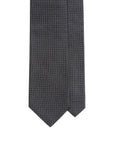 Como Silk Small Square Pattern Charcoal Gray Tie