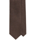 Como Silk Small Square Pattern Maple Brown Tie