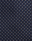 Como Silk Geometric Ring Dot Pattern Dark Navy Tie