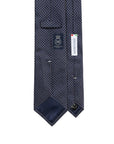 Como Silk Geometric Ring Dot Pattern Dark Navy Tie
