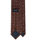 Classic Icon Square Pattern Chocolate Brown Woven Silk Tie