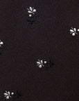 White Flower Pattern Espresso Brown Woven Silk Tie
