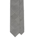 Original Glen Check Pattern Black & White Woven Silk Tie