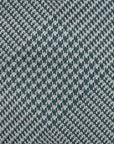 Original Glen Check Pattern Steel Blue & Silver Woven Silk Tie