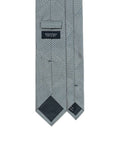 Original Glen Check Pattern Steel Blue & Silver Woven Silk Tie