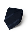 Tone-on-Tone Stripe Dark Navy Textured Woven Silk Tie