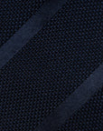 Tone-on-Tone Stripe Dark Navy Textured Woven Silk Tie