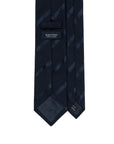 Tone-on-Tone Stripe Dark Navy Textured Woven Silk Tie