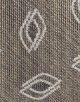 Leaf Pattern Taupe Brown Woven Cotton, Linen & Silk Tie