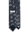Leaf Pattern Denim Blue Woven Cotton, Linen & Silk Tie
