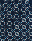 Micro Geometric Pattern Navy Printed Silk Tie