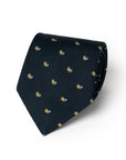 Mini Paisley Pattern Dark Navy Printed Silk Tie