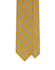 Fiore Pattern Mustard Yellow Printed Silk Tie