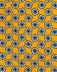 Fiore Pattern Mustard Yellow Printed Silk Tie