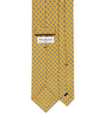 Fiore Pattern Mustard Yellow Printed Silk Tie