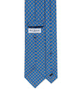 Fiore Pattern Royal Blue Printed Silk Tie