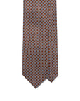 Chain Geometric Pattern Brick Brown Printed Silk Tie