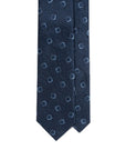 Double Square Pattern Royal Navy Woven Silk & Linen Tie