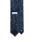 Double Square Pattern Royal Navy Woven Silk & Linen Tie