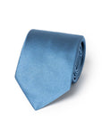 Sovereign Satin Sky Blue Solid Woven Silk Tie