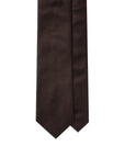 Sovereign Satin Espresso Brown Solid Woven Silk Tie