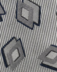 Double Diamond Layer Pattern Silver Gray Woven Silk Tie