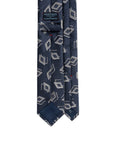 Double Diamond Layer Pattern Midnight Navy Woven Silk Tie