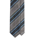 Wide Stripe Steel Gray & Sky Blue Silk Tie