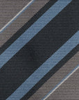 Wide Stripe Steel Gray & Sky Blue Silk Tie