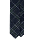 Tartan Check Dark Navy & Forest Green Woven Silk Tie