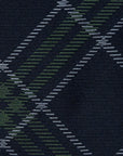 Tartan Check Dark Navy & Forest Green Woven Silk Tie