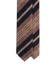 Multi-Stripe Dark Navy & Vintage Pink Woven Silk Tie