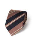 Multi-Stripe Dark Navy & Vintage Pink Woven Silk Tie