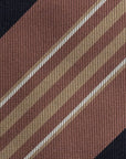 Multi-Stripe Dark Navy & Vintage Pink Woven Silk Tie