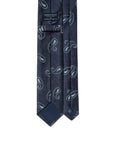 Classic Paisley Pattern Midnight Navy Woven Silk Tie