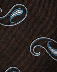 Classic Paisley Pattern Espresso Brown Woven Silk Tie