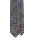 Brushed Leaf Pattern Champagne Gold Woven Silk Tie