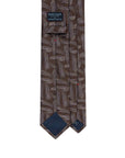 Brushed Leaf Pattern Dark Chocolate Brown Woven Silk Tie
