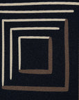 Square Line Pattern Dark Navy Printed Silk Tie