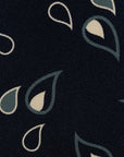 Paisley Drop Pattern Deep Navy Printed Silk Tie