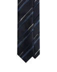 Brushed Stripe Dark Navy Woven Silk Tie