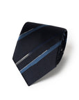 Brushed Stripe Dark Navy Woven Silk Tie