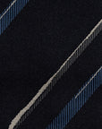 Brushed Stripe Dark Navy Woven Silk Tie