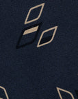 Diamond Pattern Steel Navy Printed Silk Tie