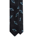 Diamond Pattern Dark Navy Woven Silk Tie