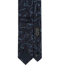 Scroll Pattern Dark Navy Woven Silk Tie