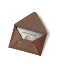 Camel Brown Mouflon Leather Envelope Card Holder