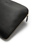 Jet Black Mouflon Leather Clutch Bag
